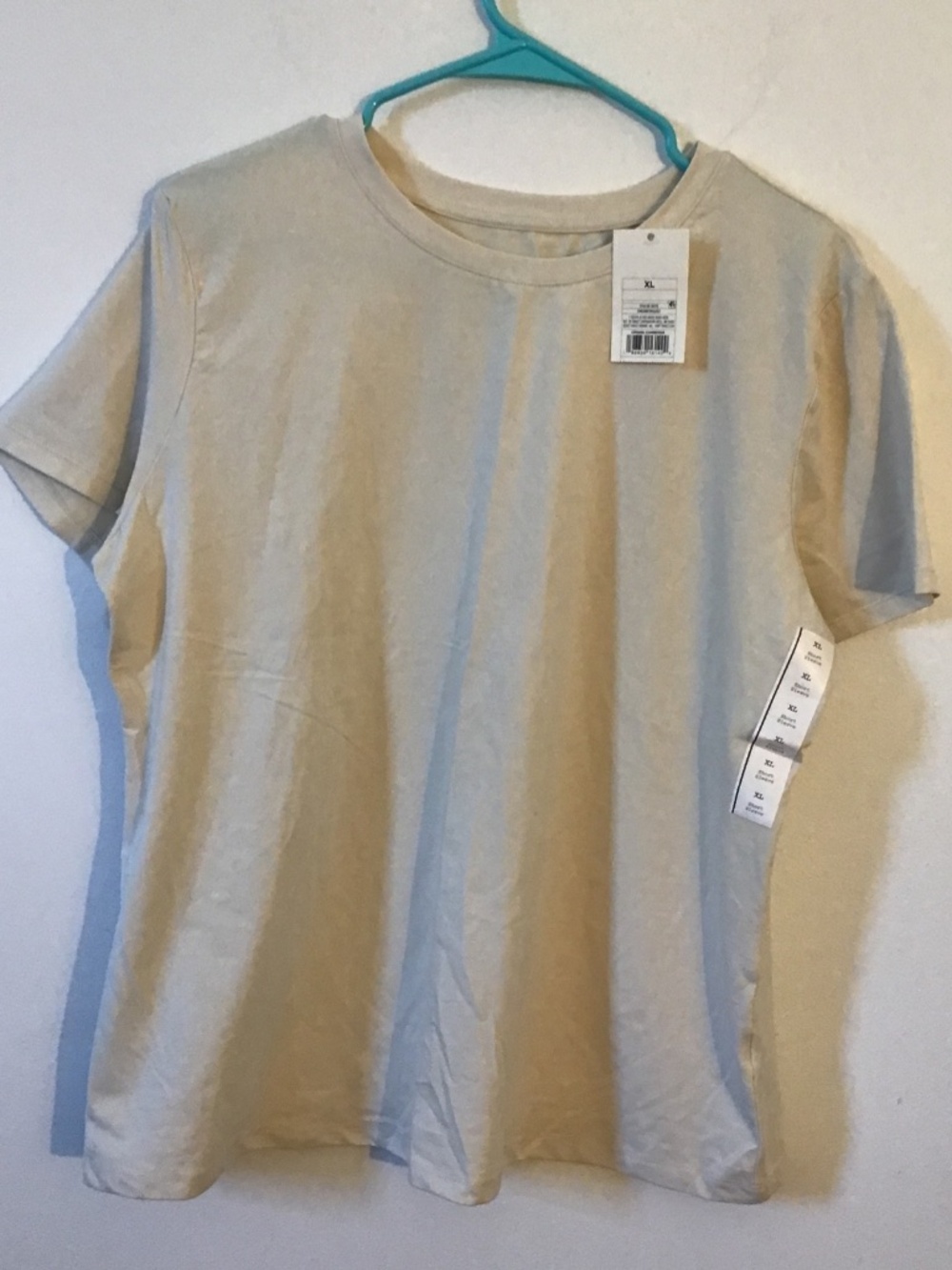 A New Day Womens Cream Colored Stretch T-Shirt Size XL